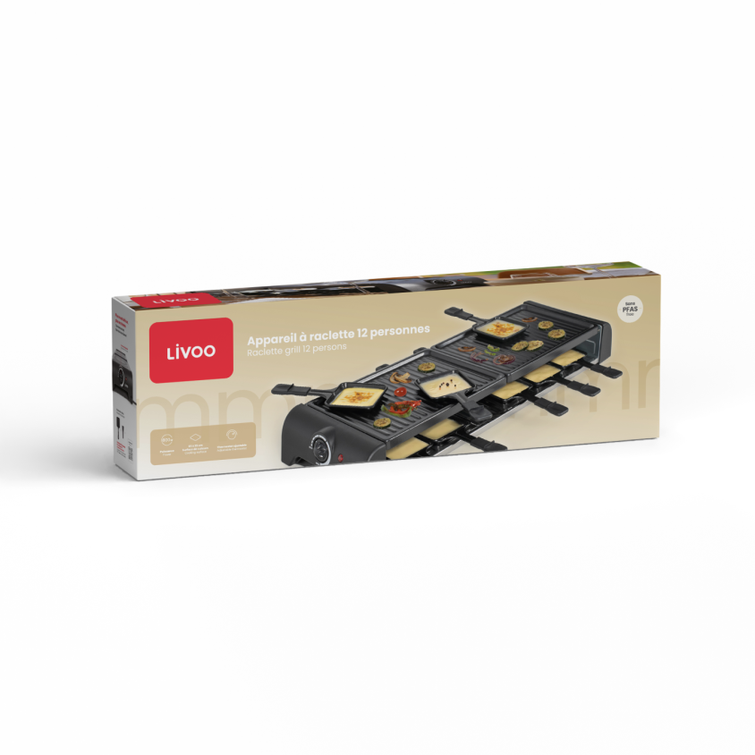 Appareil à raclette 12 personnes Livoo