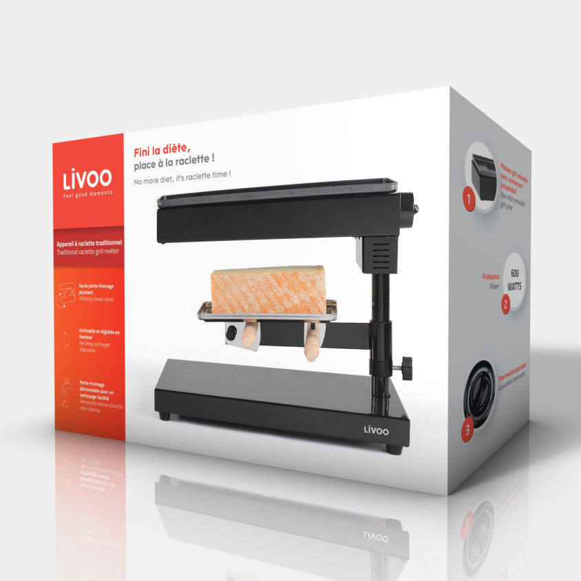 Appareil à raclette traditionnel Livoo – noir, 600 W (réf. DOC159)