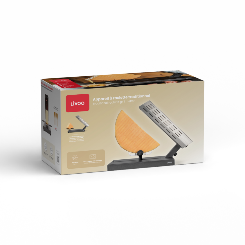 Appareil à raclette traditionnel Livoo – noir, 600 W (réf. DOC314)