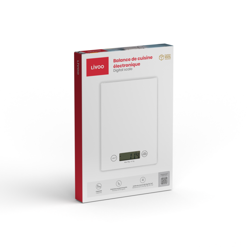 Balance de cuisine électronique Livoo – blanc (réf. DOM451W)