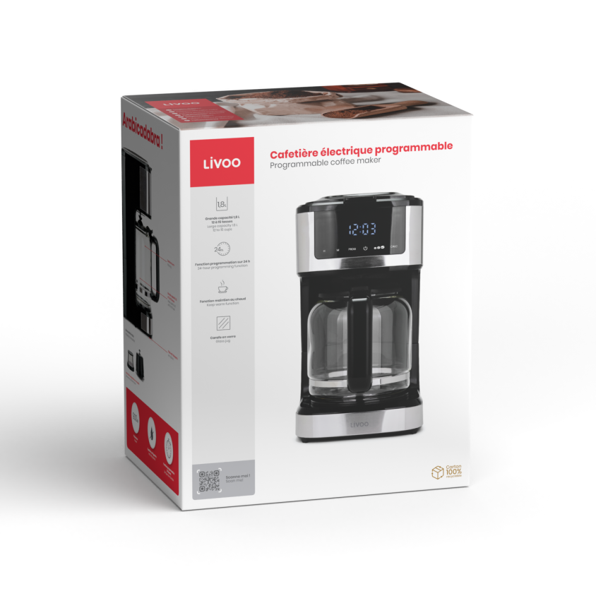 Cafetière électrique programmable Livoo
