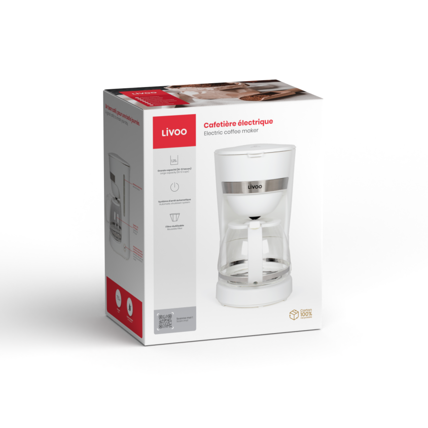 Cafetière électrique Livoo – blanc