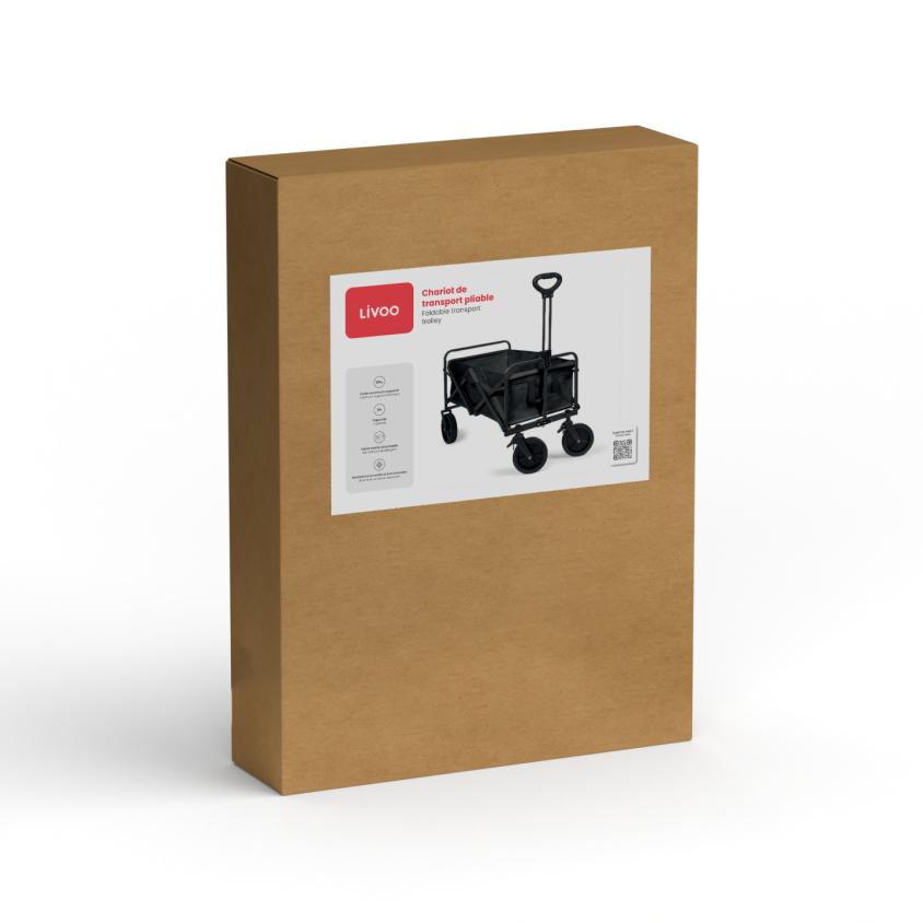 Chariot de transport pliable Livoo – noir