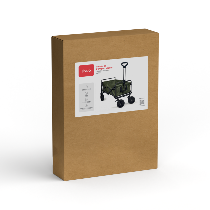 Chariot de transport pliable Livoo – kaki