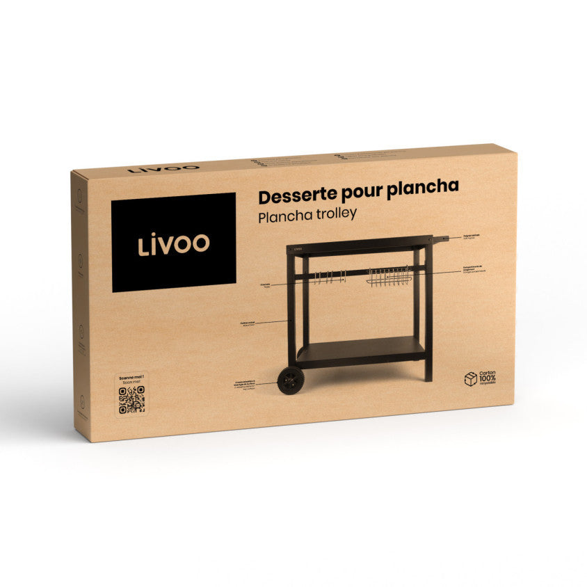 Desserte pour plancha Livoo – noir (réf. GS130)