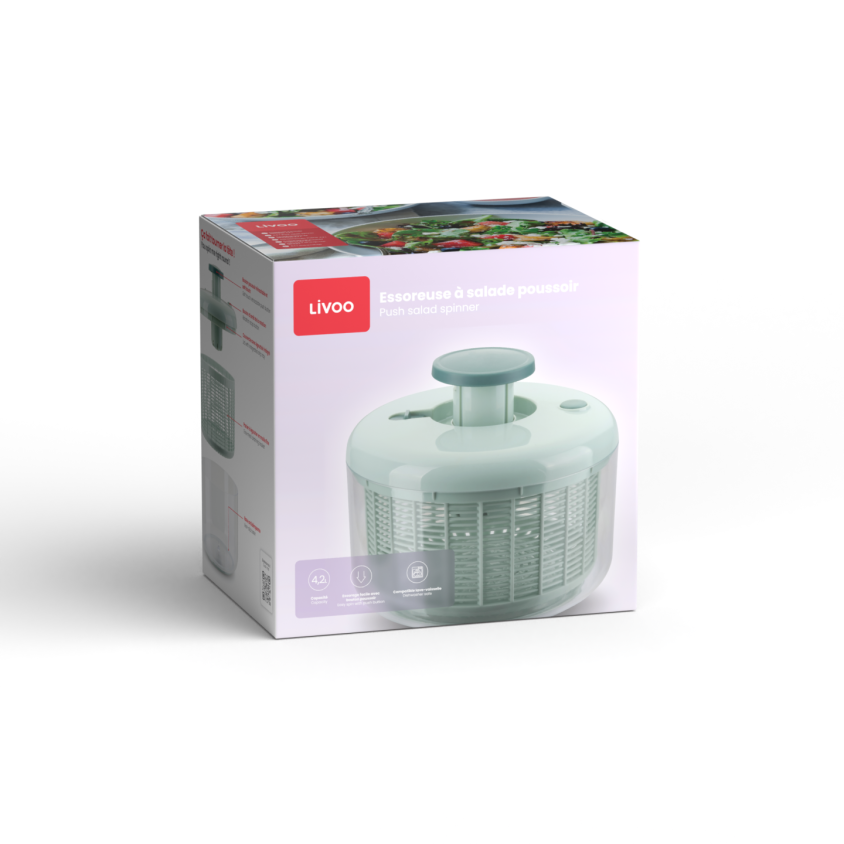 Essoreuse à salade poussoir 4,2 L Livoo
