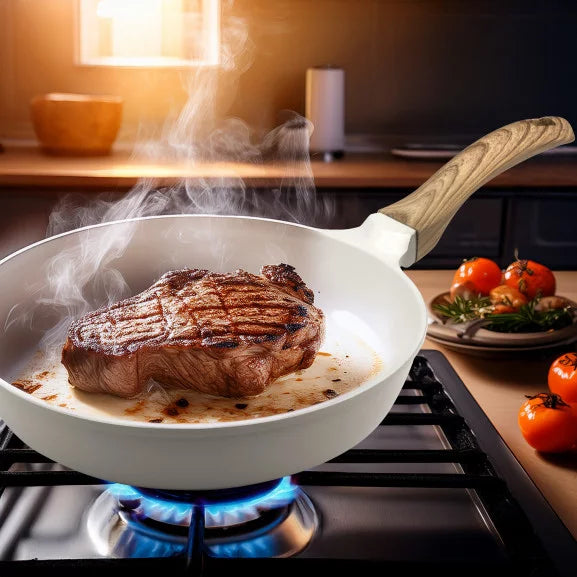 Mythic - Poêle 24 cm revêtement céramique blanche - Cuisinox