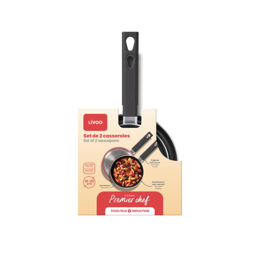 Premier Chef - Set de 2 casseroles Livoo – rouge