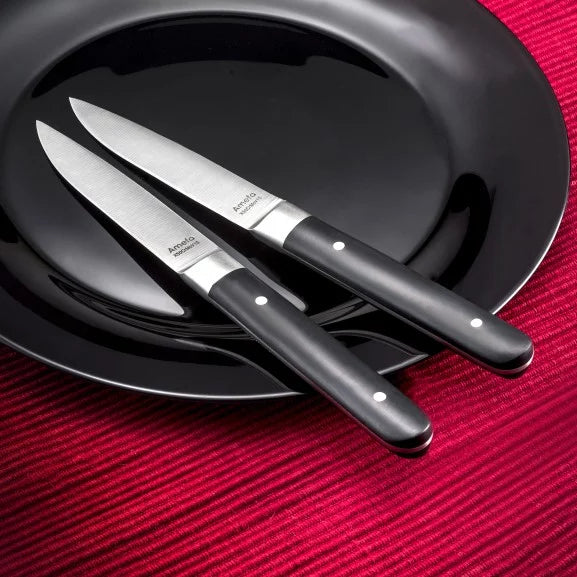 Coffret 4 couteaux steak Fusion Noir - Acier coutellerie finition PVD noir mat - Amefa