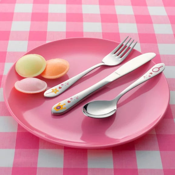 Coffret 3 couverts enfants Princess - Inox 18/10 décor princesse pour petites filles - Amefa