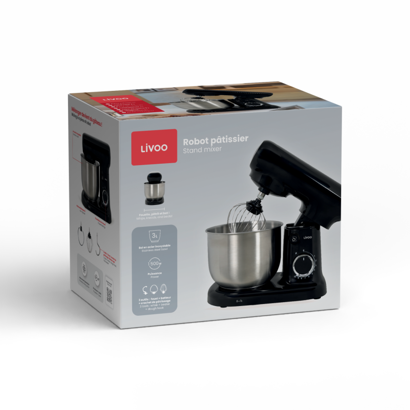 Robot pâtissier 3 L Livoo – noir