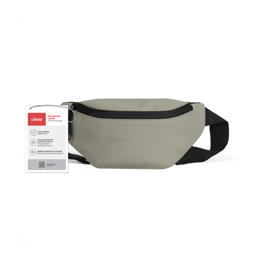 Sac banane urbain Livoo – vert et gris