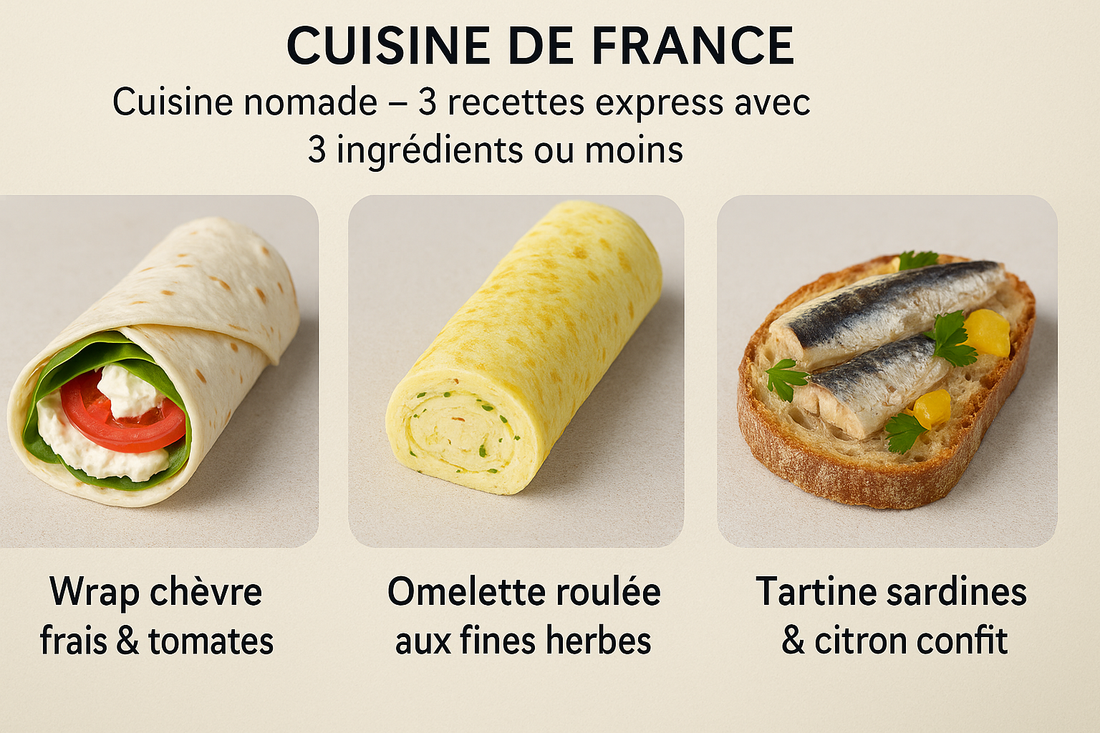 Cuisine nomade : 3 recettes express avec 3 ingrédients ou moins