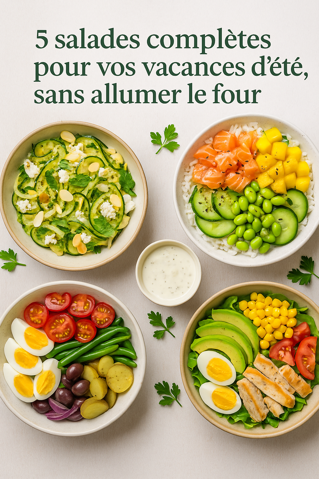 5 salades complètes pour vos vacances d’été, sans allumer le four