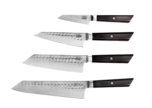 Set complet KOTAI Bunka – 4 couteaux (couteau d'office + Petty + Santoku + Kiritsuke)