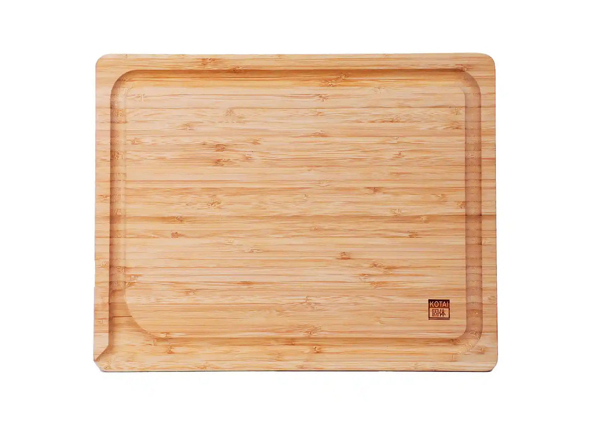 Planche à découper KOTAI en bambou avec rigole et réservoir à jus – 40 x 30 x 2 cm