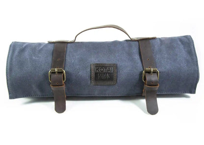Trousse à couteaux KOTAI en cuir et toile – 7 couteaux + 1 fusil