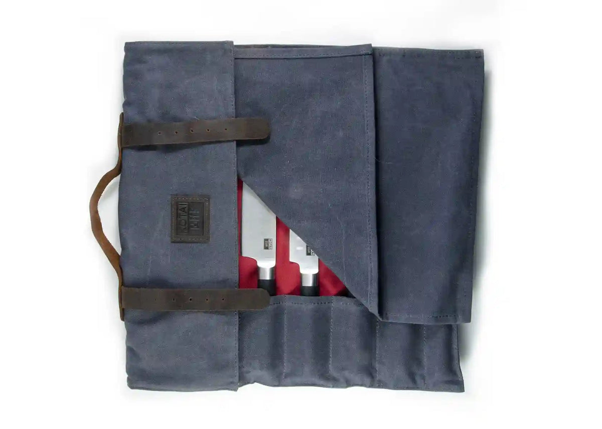 Trousse à couteaux KOTAI en cuir et toile – 7 couteaux + 1 fusil