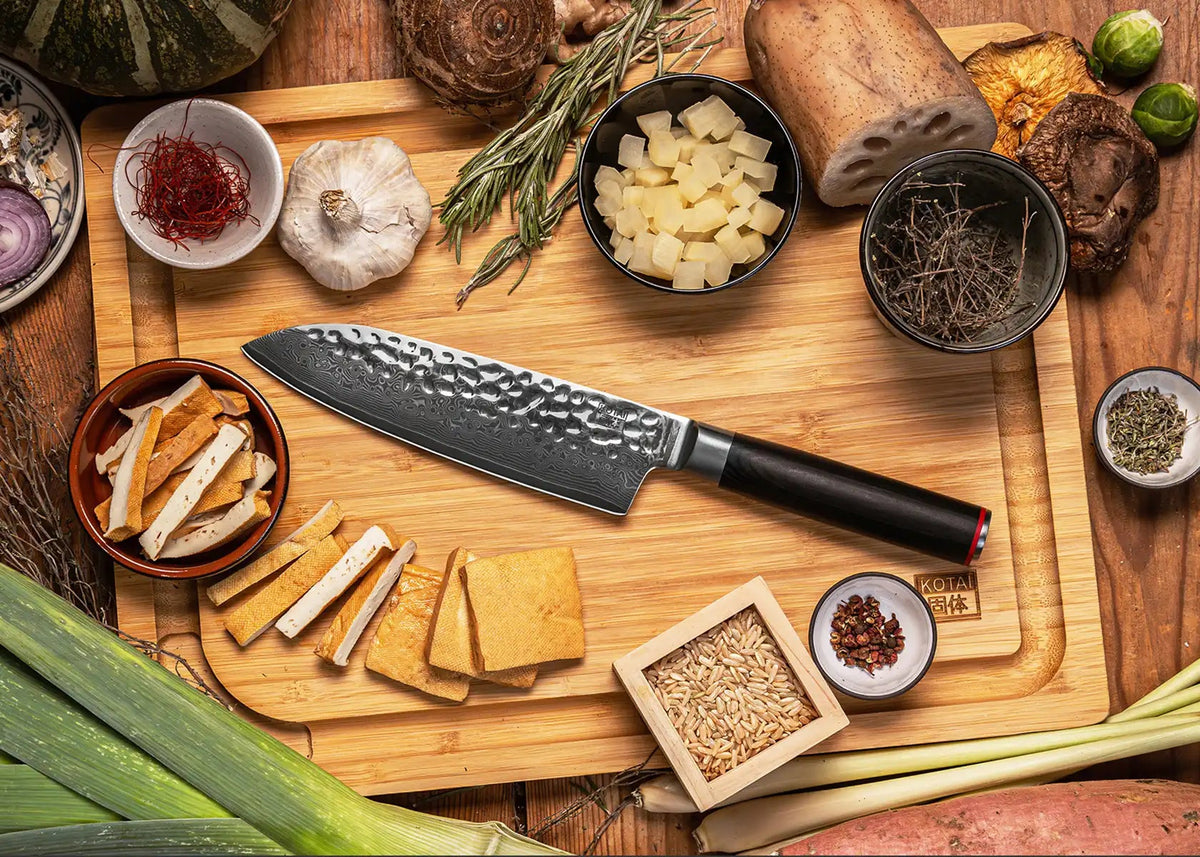 Couteau Santoku 18 cm KOTAI Pakka Damas