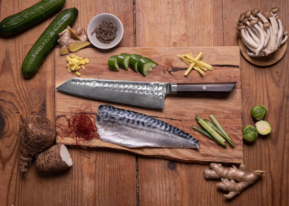 Set complet KOTAI Bunka Damas – 4 couteaux (couteau d'office + Petty + Santoku + Kiritsuke)
