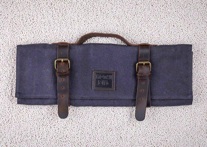 Trousse à couteaux KOTAI en cuir et toile – 7 couteaux + 1 fusil