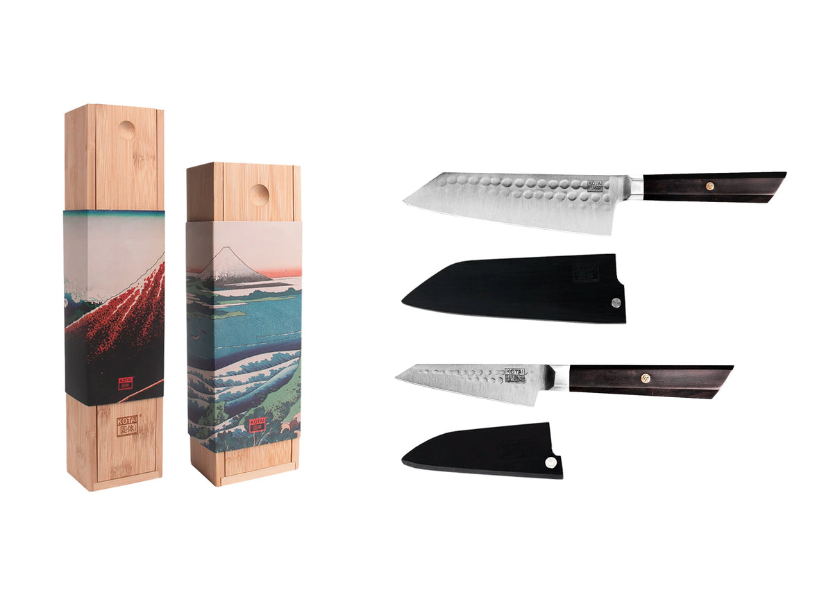 Set de base KOTAI Bunka – 2 couteaux (couteau d'office + Santoku)