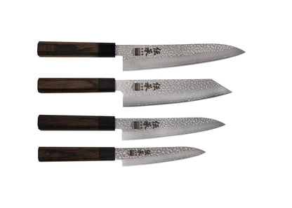 Set complet KOTAI Densho – 4 couteaux (Petty + Gyuto 18 cm + Kiritsuke + Gyuto 21 cm)
