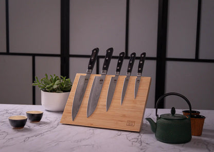 Set complet Deluxe 10 pièces KOTAI Hashi Damas – 5 couteaux + 5 accessoires