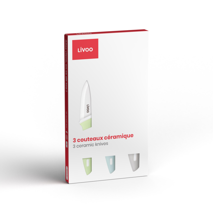 3 couteaux céramique Livoo