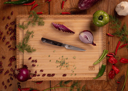 Set de base KOTAI Hashi Damas – 2 couteaux (office 9 cm + santoku 18 cm)