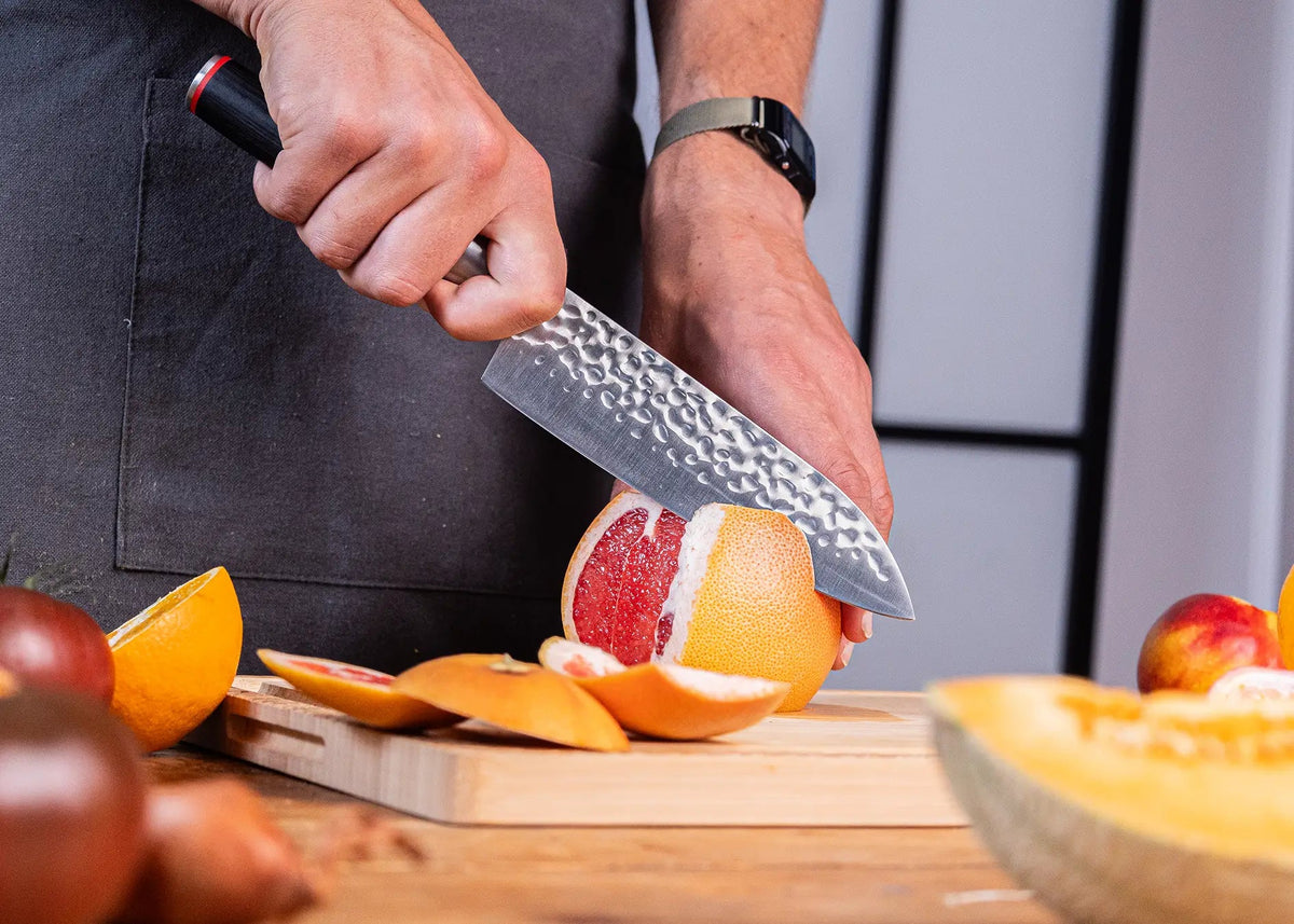 Set complet Deluxe 11 pièces KOTAI Pakka – 6 couteaux (couteau d'office + Santoku + Gyuto + filet de sole + couteau à pa