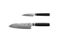 Set de base KOTAI Pakka Damas – 2 couteaux (couteau d'office + Santoku)