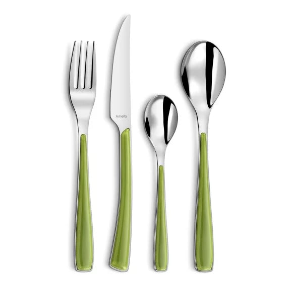 Ménagère 24 pièces Alizé Vert - Couverts inox 18/10 finition verte naturelle - Amefa