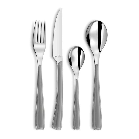 Ménagère 24 pièces Alizé Gris - Couverts inox 18/10 finition gris mat sophistiqué - Amefa