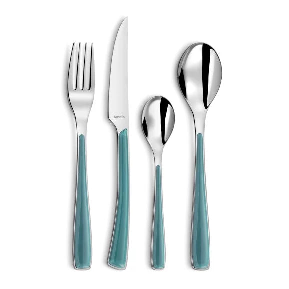 Ménagère 24 pièces Alizé Turquoise - Couverts inox 18/10 finition colorée éclatante - Amefa
