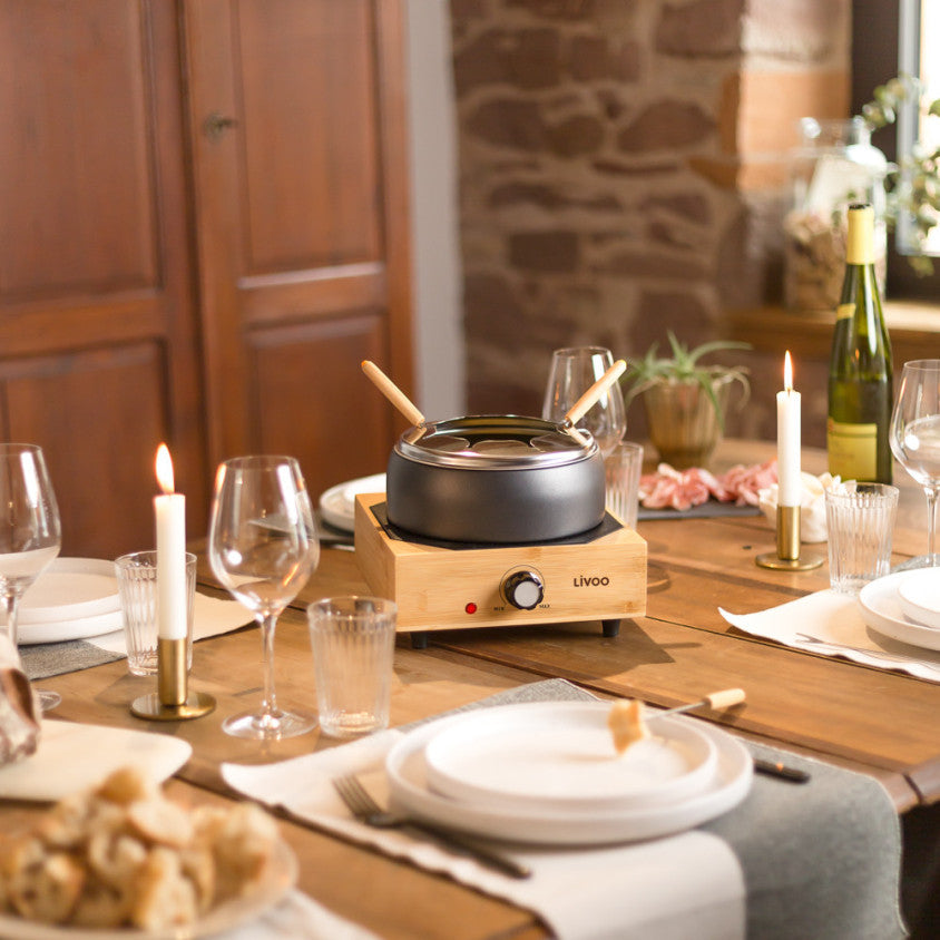 Appareil à fondue électrique Livoo – noir et bois