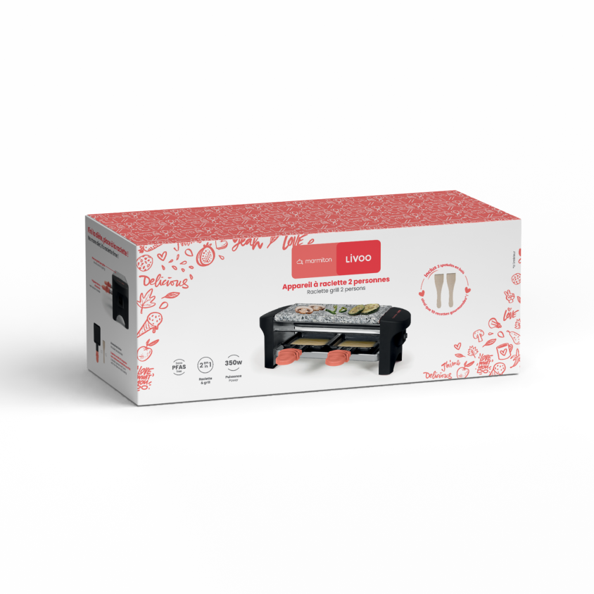 Appareil à raclette 2 personnes - Livoo x Marmiton