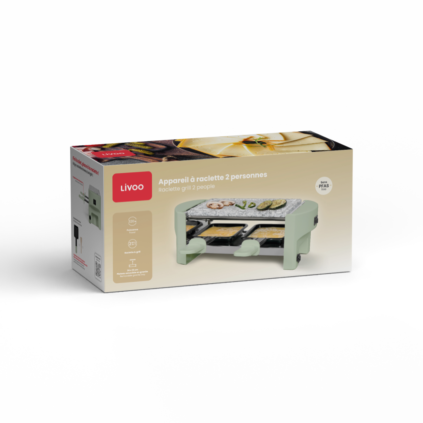 Appareil à raclette 2 personnes Livoo – vert