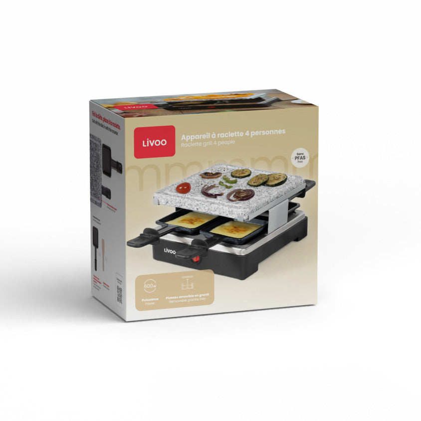 Appareil à raclette 4 personnes Livoo – noir