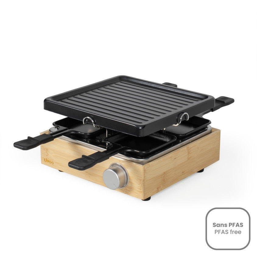 Appareil à raclette 4 personnes Livoo – noir et beige