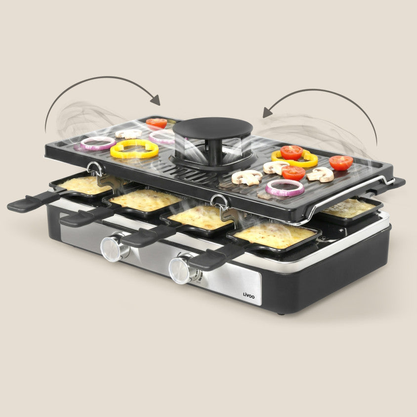 Appareil à raclette 8 personnes avec hotte aspirante Livoo
