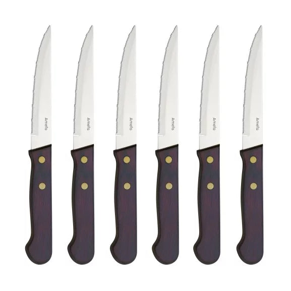 Coffret 6 couteaux steak Arizona - Design caractériel acier coutellerie - Amefa