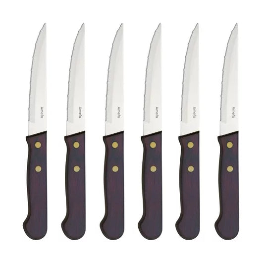 Coffret 6 couteaux steak Arizona - Design caractériel acier coutellerie - Amefa