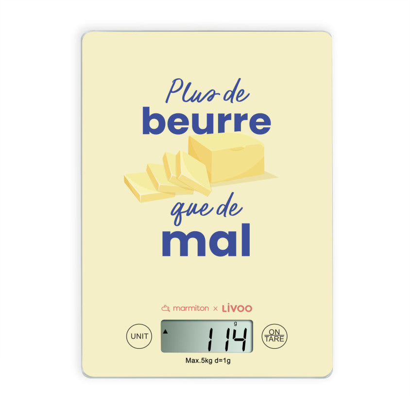 Balance de cuisine électronique rechargeable - Livoo x Marmiton