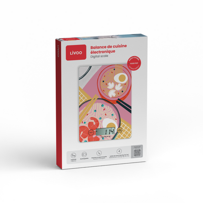 Balance de cuisine électronique rechargeable Livoo – rose
