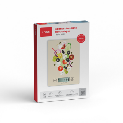 Balance de cuisine électronique rechargeable Livoo – multicolore