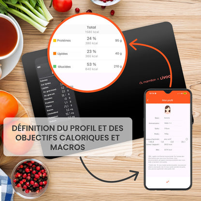Balance de cuisine nutritionnelle connectée - Livoo x Marmiton