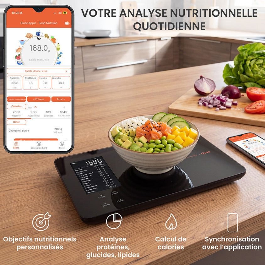 Balance de cuisine nutritionnelle connectée - Livoo x Marmiton
