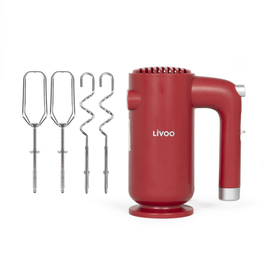 Batteur électrique Livoo – rouge chili et argent