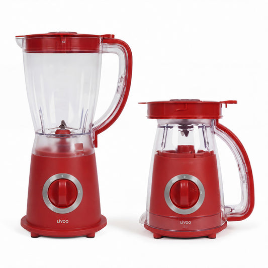 Blender 1,5 L rangement compact Livoo – rouge